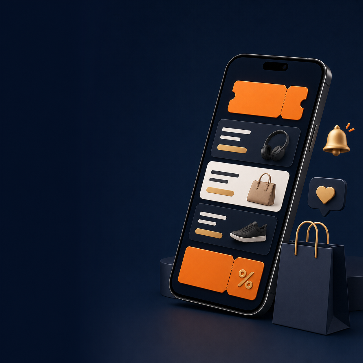 Celular exibindo cartões de ofertas da PromoLume